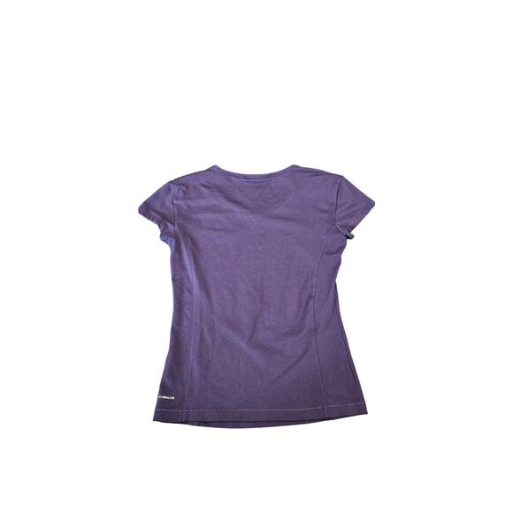 Adidas Purple Climalite Short Sleeve V Neck Tee Top - Picture 4 of 5